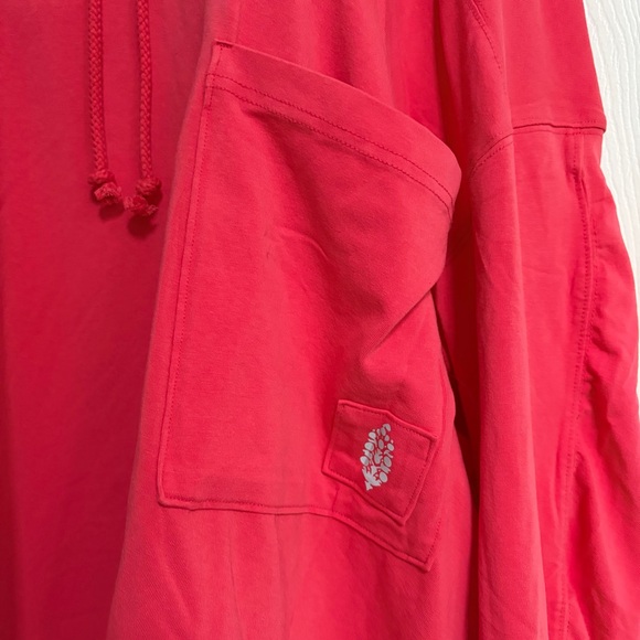 FP Movement by Free People Top Hot Shot Hooded Layer Sweatshirt Hibiscus Small - Picture 5 of 16